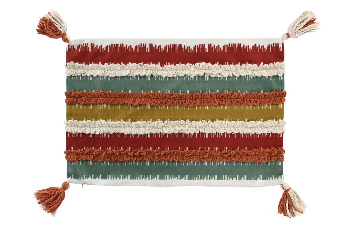 DKD Home Decor Funda Cojin Multicolor 40 x 60 cm Rayas Algodon Poliester