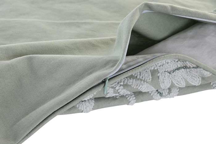 DKD Home Decor Funda Cojín Verde Menta Algodón Poliéster Zipper 50x50 cm