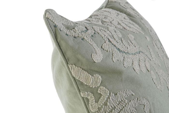 DKD Home Decor Funda Cojín Verde Menta Algodón Poliéster Zipper 50x50 cm