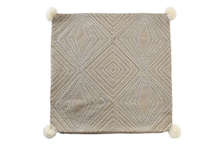 DKD Home Decor Funda Cojín Gris 50x50 cm Algodón Poliéster DKD Home Decor Funda Cojín Gris 50x50 cm Algodón Poliéster