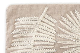 DKD Home Decor Funda Cojin 1 x 50 x 50 cm Marron Hojas Algodon Polyester