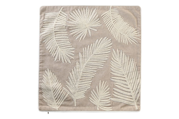 DKD Home Decor Funda Cojin 1 x 50 x 50 cm Marron Hojas Algodon Polyester DKD Home Decor Funda Cojin 1 x 50 x 50 cm Marron Hojas Algodon Polyester