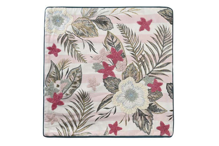 DKD Home Decor Funda Cojin Tropical Verde Rosa 50x50 cm Algodon Polyester DKD Home Decor Funda Cojin Tropical Verde Rosa 50x50 cm Algodon Polyester