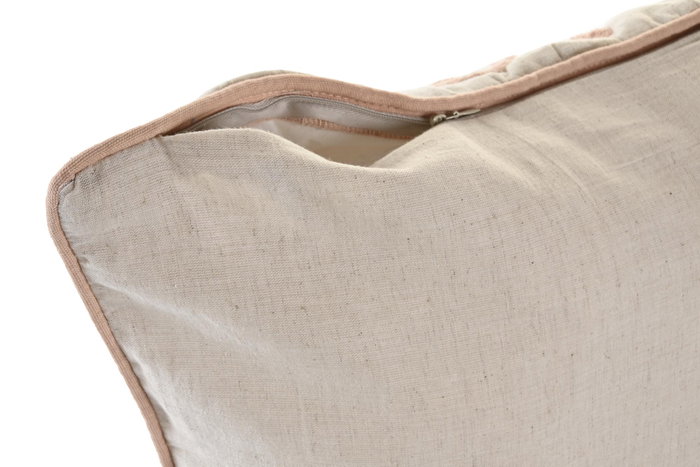 DKD Home Decor Funda Cojín Algodón Bordado Beige