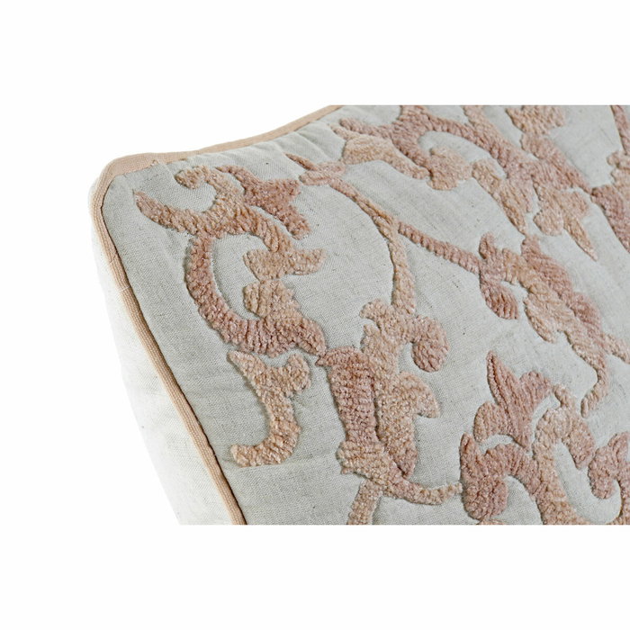 DKD Home Decor Funda de Cojín de Algodón Bordado Beige 60x40 cm