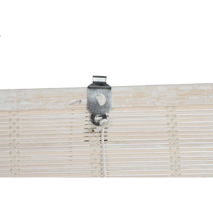 DKD Home Decor Estor de Bambú Barnizado Blanco 120x2x230 cm Enrollable