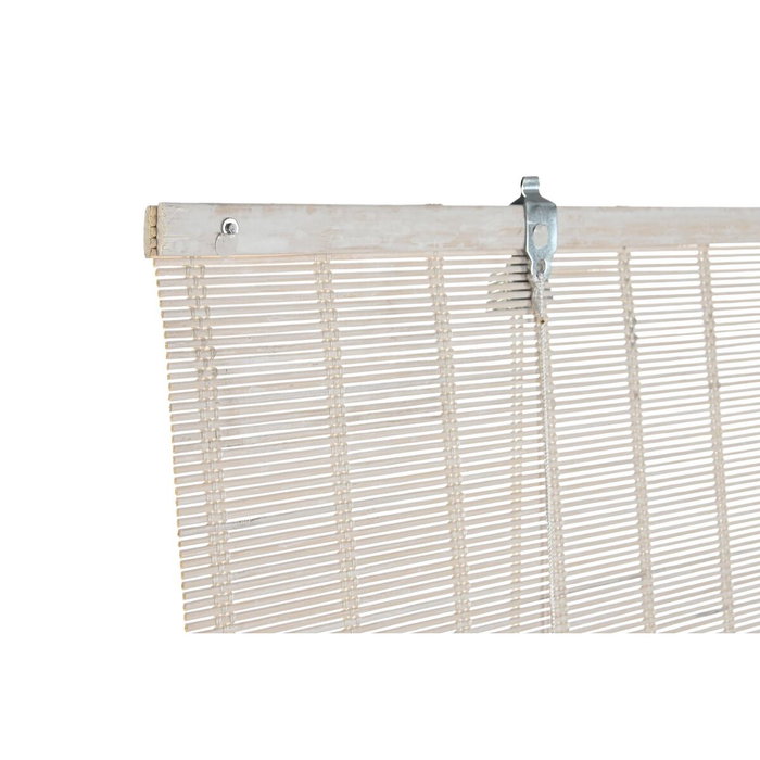 DKD Home Decor Estor de Bambú Barnizado Blanco 120x2x230 cm Enrollable