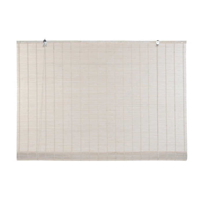 DKD Home Decor Estor de Bambú Barnizado Blanco 120x2x230 cm Enrollable