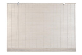 DKD Home Decor Estor de Bambú Barnizado Blanco 120x2x230 cm Enrollable
