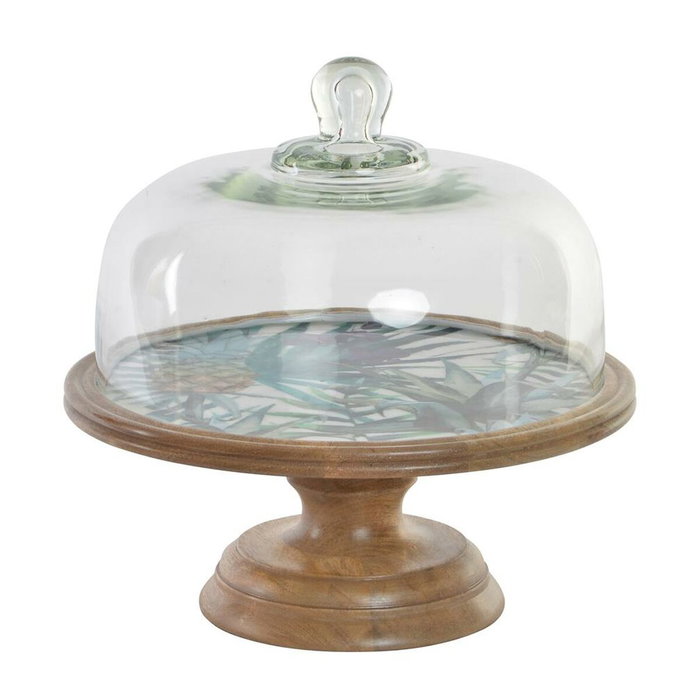 DKD Home Decor Bandeja Mango Cristal Tropical Esmaltado Verde y Natural 30x30x33 cm DKD Home Decor Bandeja Mango Cristal Tropical Esmaltado Verde y Natural 30x30x33 cm