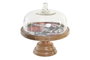 DKD Home Decor Bandeja Mango Cristal Flores Esmaltado Multicolor