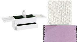 DKD Home Decor Joyero MDF y Cristal Rosa Palo 30x17x24