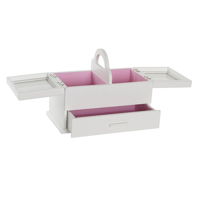 DKD Home Decor Joyero MDF y Cristal Rosa Palo 30x17x24 DKD Home Decor Joyero MDF y Cristal Rosa Palo 30x17x24