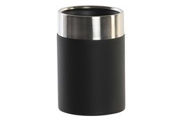 DKD Home Decor Vaso Negro Plateado Resina Inox 7 x 10.5 x 7 cm