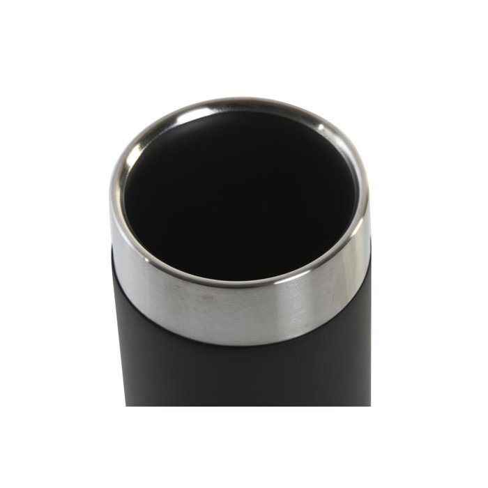 DKD Home Decor Vaso de Resina y Acero Inoxidable Negro 7x7x10,5 cm