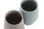 DKD Home Decor Vaso Beige y Verde Menta de Dolomita (2 Unidades) 8 x 11 x 8 cm