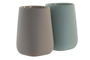 DKD Home Decor Vaso Beige y Verde Menta de Dolomita (2 Unidades) 8 x 11 x 8 cm