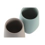 DKD Home Decor Set de 2 Vasos de Dolomita Beige y Verde Menta 8x8x11 cm