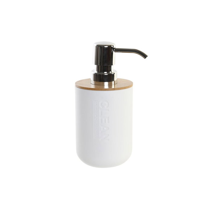 DKD Home Decor Dosificador PP Bambú Blanco y Natural 7x9x15,5 cm