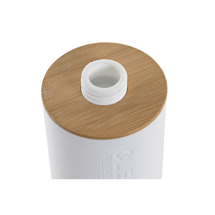 DKD Home Decor Dosificador PP Bambú Blanco y Natural 7x9x15,5 cm