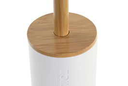 DKD Home Decor Escobillero Basicos Blanco Natural PP Bambu 9 x 9 x 35.5 cm