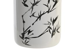 DKD Home Decor Vaso Oriental Blanco Negro Gres 7.6 x 11 x 7.6 cm