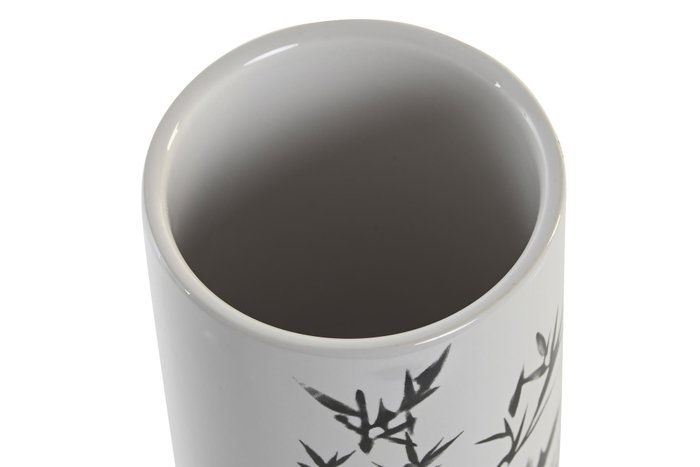 DKD Home Decor Vaso Oriental Blanco Negro Gres 7.6 x 11 x 7.6 cm
