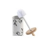 DKD Home Decor Escobillero Hevea de Hevea y Gres Blanco y Negro 10x10x38,5 cm