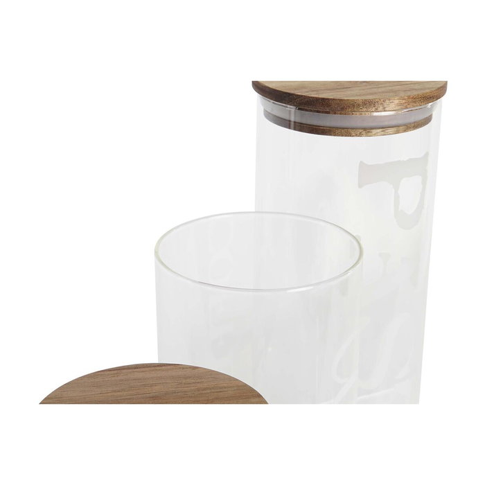 DKD Home Decor Set de 3 Botes de Borosilicato 1,8L con Letras