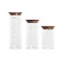 DKD Home Decor Set de 3 Botes de Borosilicato 1,8L con Letras