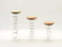 DKD Home Decor Set de 3 Botes de Borosilicato 1,8L con Letras