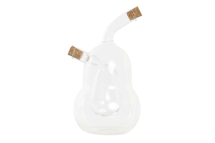 DKD Home Decor Aceitera Vinagrera Transparente Vidrio Borosilicato Corcho 12 x 10 x 18.6 cm