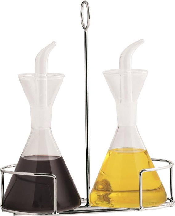 DKD Home Decor Aceitera Vinagrera Set de 2 Transparente Borosilicato Metal 10 x 23.5 x 19.5 cm Capacidad 200 ml DKD Home Decor Aceitera Vinagrera Set de 2 Transparente Borosilicato Metal 10 x 23.5 x 19.5 cm Capacidad 200 ml