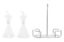 DKD Home Decor Aceitera Vinagrera Set de 2 Transparente Borosilicato Metal 10 x 23.5 x 19.5 cm Capacidad 200 ml