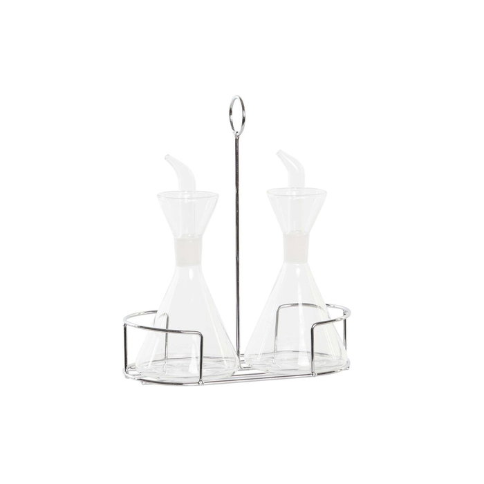 DKD Home Decor Set de Aceitera y Vinagrera de 2 Piezas en Borosilicato