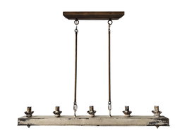 DKD Home Decor Lámpara de Techo Abeto y Metal Envejecido 111,5x12x83 cm