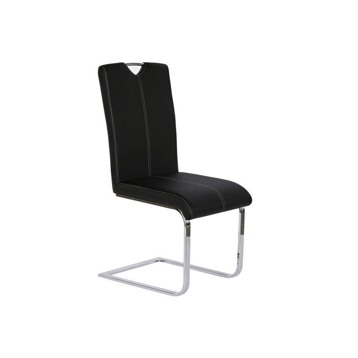DKD Home Decor Silla de Metal y PU Negro
