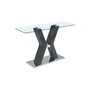 DKD Home Decor Consola de Cristal Templado y MDF Negro 120x40x76 cm