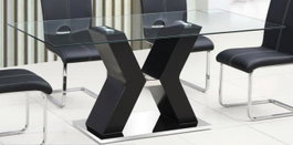 DKD Home Decor Consola de Cristal Templado y MDF Negro 120x40x76 cm
