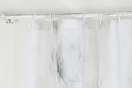 DKD Home Decor Cortina Baño Marmol Glam 180x180x0.5 cm Poliester