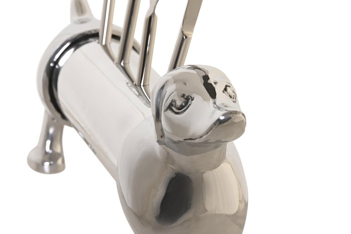 DKD Home Decor Set de 4 Copas de Cóctel Glam Plateado Inox 9 x 18 x 37 cm