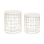 DKD Home Decor Set de 2 Reposapiés Dorado