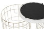 DKD Home Decor Set de 2 Reposapiés Dorado