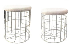 DKD Home Decor Set de 2 Reposapiés Dorado