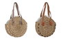 DKD Home Decor Bolso Seagrass Étnico Naranja y Marrón (Pack de 2) Unitarios