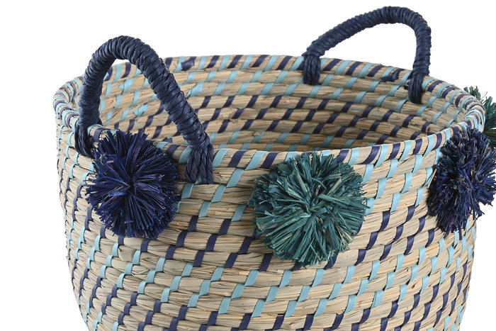 DKD Home Decor Cesta Mediterraneo Multicolor Set de 3, 46 x 44 x 34 cm