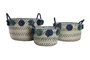 DKD Home Decor Cesta Mediterraneo Multicolor Set de 3, 46 x 44 x 34 cm