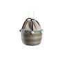 DKD Home Decor Set de 3 Cestas de Seagrass y Poliéster con Pompones Multicolor