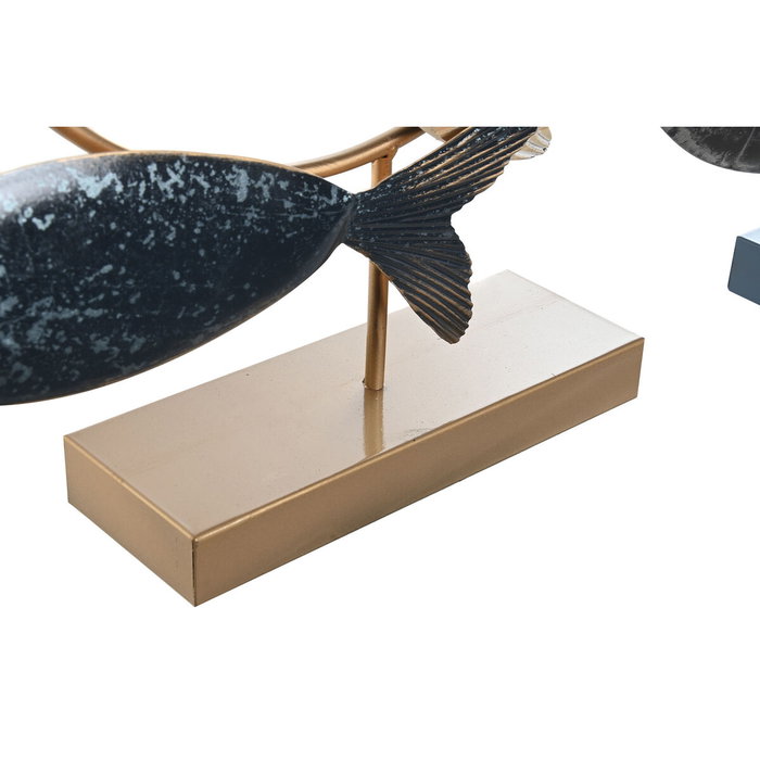 Figura Decorativa DKD Home Decor 53 x 9 x 45 cm Natural Azul Dorado Espirales Mediterráneo (2 Unidades) Figura Decorativa DKD Home Decor 53 x 9 x 45 cm Natural Azul Dorado Espirales Mediterráneo (2 Unidades)