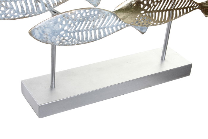 DKD Home Decor Decoración de Metal de Peces, 65,4x9x39,5 cm, 2 Piezas Surtidas